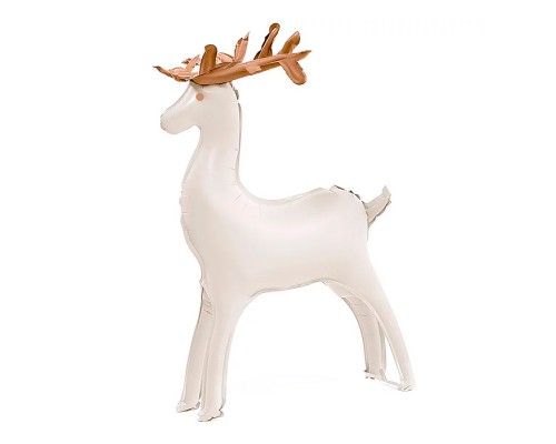 Шар (49''/124 см) Фигура 3D, Олень, Бежевый, Сатин, 1 шт. в уп.