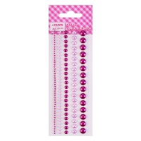 Стразы акриловые самоклеящиеся "DIY Pearls" 115 шт, круглые, аметистовые, 5 размеров, на подложке, в пластиковом пакете с блистерным подвесом