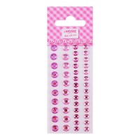 Стразы акриловые самоклеящиеся "DIY Two Tone Rhinestones" 48 шт, лилово-розовые оттенки, диаметры 6 и 8 мм, в пластиковом пакете с блистерным подвесом
