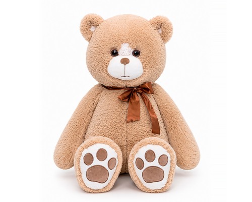 Кот Макс с бантом кофейный, 61см сидя