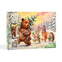 Пазлы 60 "Звери в лесу" Оживи мультфильм