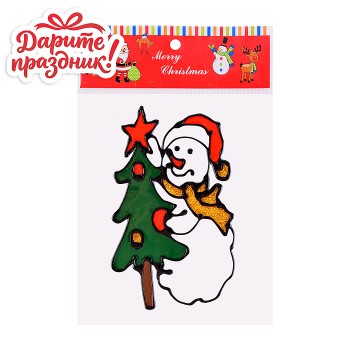 Наклейки для декора "Весёлые снеговички" 18*15см