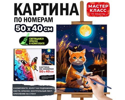 Картина по номерам MKR5040-137 "Рыбалка при луне" 50*40 см