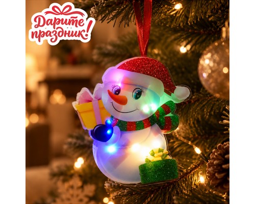 Наклейки для декора "Снеговик в шапочке" 13*12см