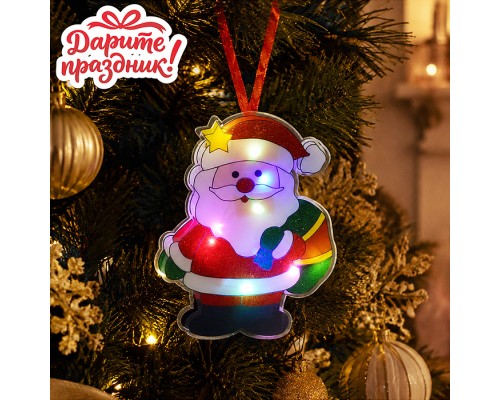 Наклейки для декора "Блестящий Санта" 13*12см