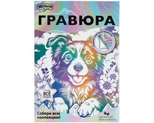 Гравюра эффект белая 18*24 см "Веселый друг"