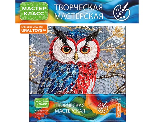 Мозаика алмазная "Сова" 30*30 см.