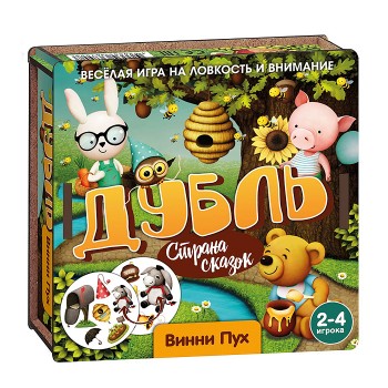 Настольная игра Дубль "Страна сказок. Винни Пух" (дерево)