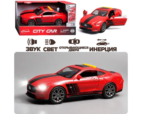 Машина "Красный штурман" 1:18 (свет, звук) в коробке