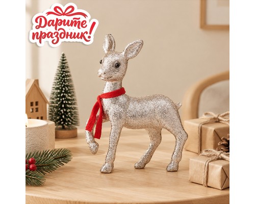 Новогоднее украшение "Оленёнок белый" 15*20 см.