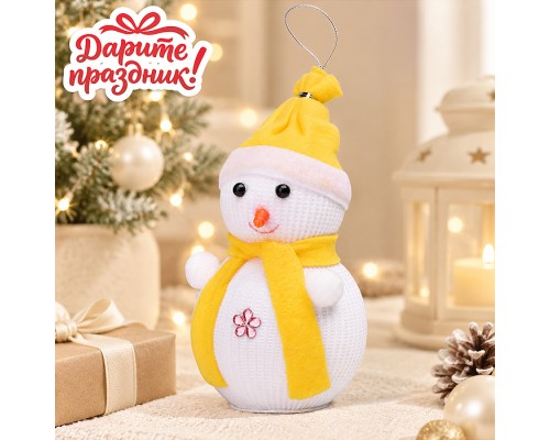 Новогоднее украшение Снеговик "Лимончик"