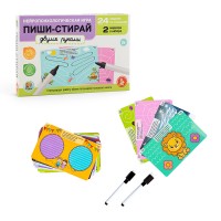 Игра развивающая "Пиши-стирай двумя руками" (12 карточек)