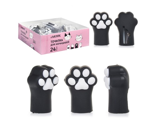 Точилка для карандашей "Cat Paw" 28x21x42 мм, 1 отверстие, пластиковая с покрытием Soft Touch.