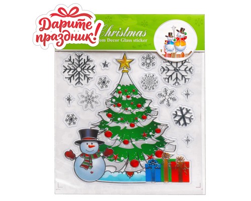 Наклейки для декора "Ёлочка новогодняя" 27*33 см.