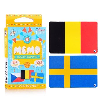 Игра настольная Мемо "Флаги" (Европа). Серия Актив time