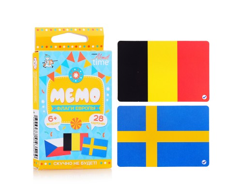 Игра настольная Мемо "Флаги" (Европа). Серия Актив time