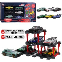 Набор машин "Автопарк" металл., с разборным паркингом, в коробке