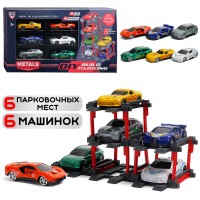 Набор машин "Мегапарк" металл., с разборной парковкой, в коробке