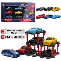 Набор машин "Паркосфера" металл., с разборной парковкой, в коробке