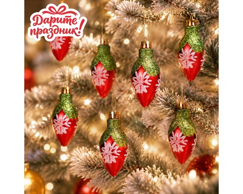 Новогоднее украшение "Новогодние лампочки" 7 см.