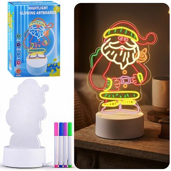Доска для рисования с USB (световая) "Санта" в коробке