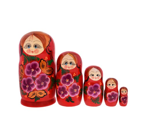 Матрешка 5 в 1 большая окрашенная