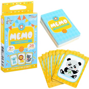 Игра настольная Мемо "Животные". серия АКТИВ time