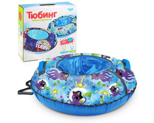 Игрушка. Санки надувные (тюбинг) с принтом (с осьминогами)