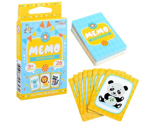 Игра настольная Мемо "Животные". серия АКТИВ time