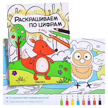 Раскрашиваем по цифрам. В лесу