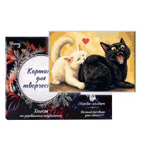 Картина по номерам 30х40 "Кошачья любовь" (17 цветов)