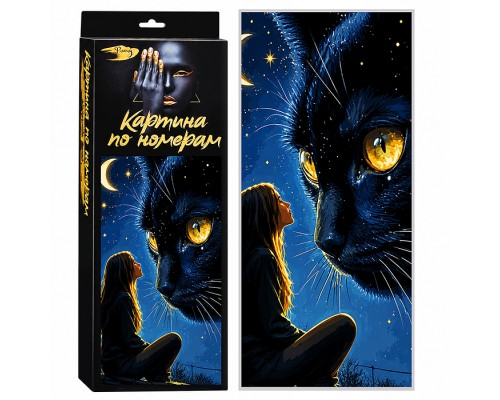 Картина по номерам 26х60 "Панно. Секреты черного кота" (15 цветов)
