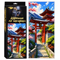 Картина по номерам 26х60 "Панно. Врата цветущей сакуры" (27 цветов)