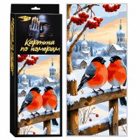 Картина по номерам 26х60 "Панно. Снегири у храма" (27 цветов)
