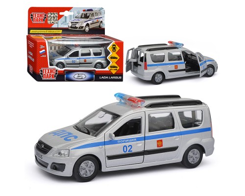 Машина металл LADA Largus Полиция 12 см, (откр. дв., багаж.,) инерц., в коробке