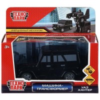 Машина пластик UAZ Hunter 12 см, трансформер, инерция, черный