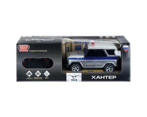 Машина р/у Uaz Hunter Полиция 18 см, свет, серебряный