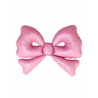 Шар (50''/127 см) Фигура, Бант, Розовый, Сатин, 1 шт. в уп.