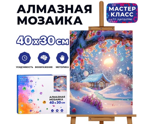 Мозаика алмазная "Зимний вечер" 30*40см