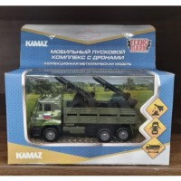 Машинa металл Kамаz комплекс с дронами (12 см, двери, багажник) инерц.