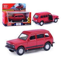 Машина металл Lada 4x4 2131 12 см, (двери, багаж, красный) инерц, в коробке