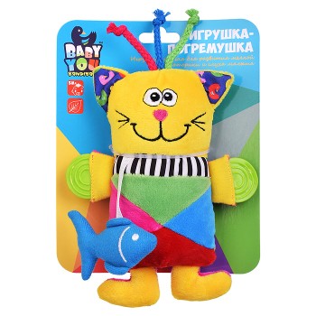 Мягкая погремушка "Кот"