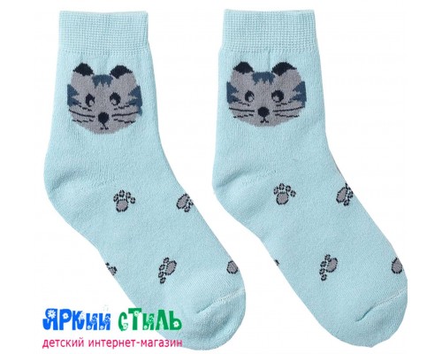 Носки детские махровые Кошечка, цвет микс