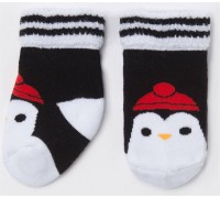 Носки махровые Крошка Я "Пингвинчик", чёрный