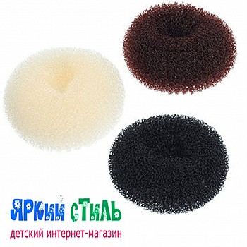 Резинка-бублик для волос, 12 см., микс