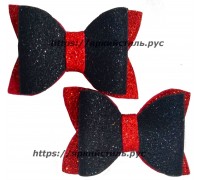 Заколка бантик с глитером